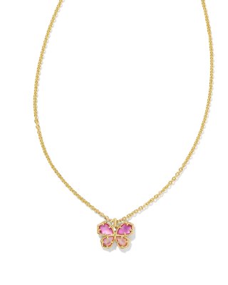 Mae Gold Butterfly Short Pendant Necklace in Golden Abalone | Kendra Scott | Kendra Scott