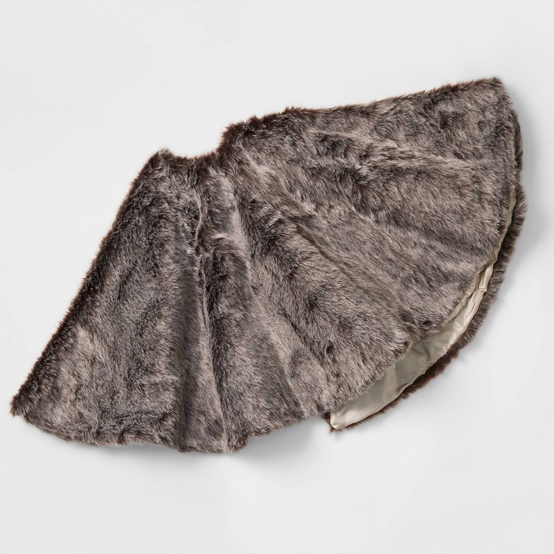 48" Faux Fur Christmas Tree Skirt Dark Brown - Wondershop™ | Target