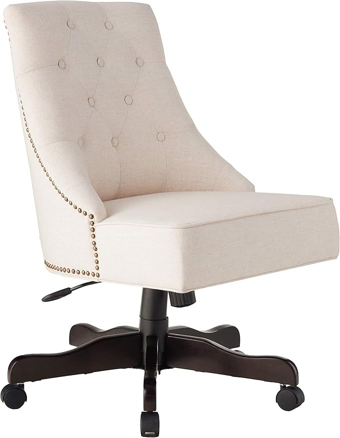 OSP Home Furnishings Rebecca Tufted Back Chair with Nailhead Accents, Linen Fabric | Amazon (US)
