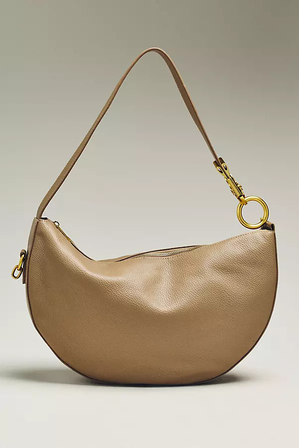 Faux Leather Rounded Buckle Slouchy Bag | Anthropologie (US)