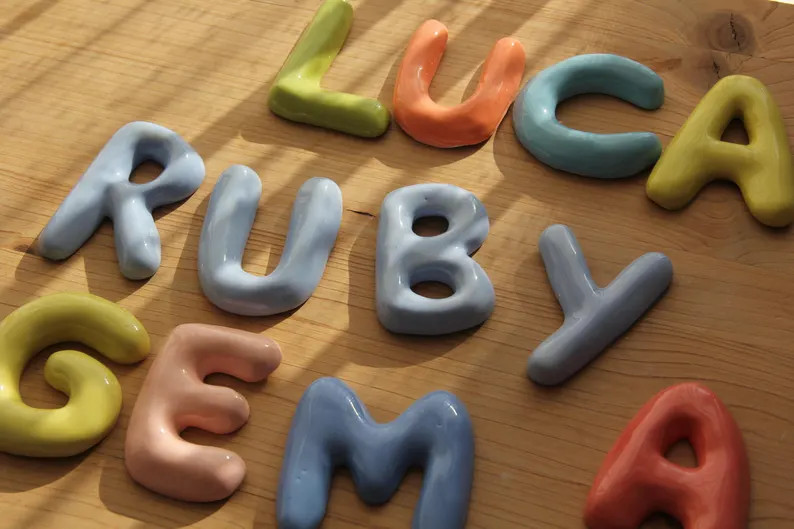 Handmade Custom Ceramic Letters, Wall Decoration | Personalized Names, Initials and Numbers | Etsy (US)