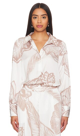 Shirt in Light Brown & White | Revolve Clothing (Global)