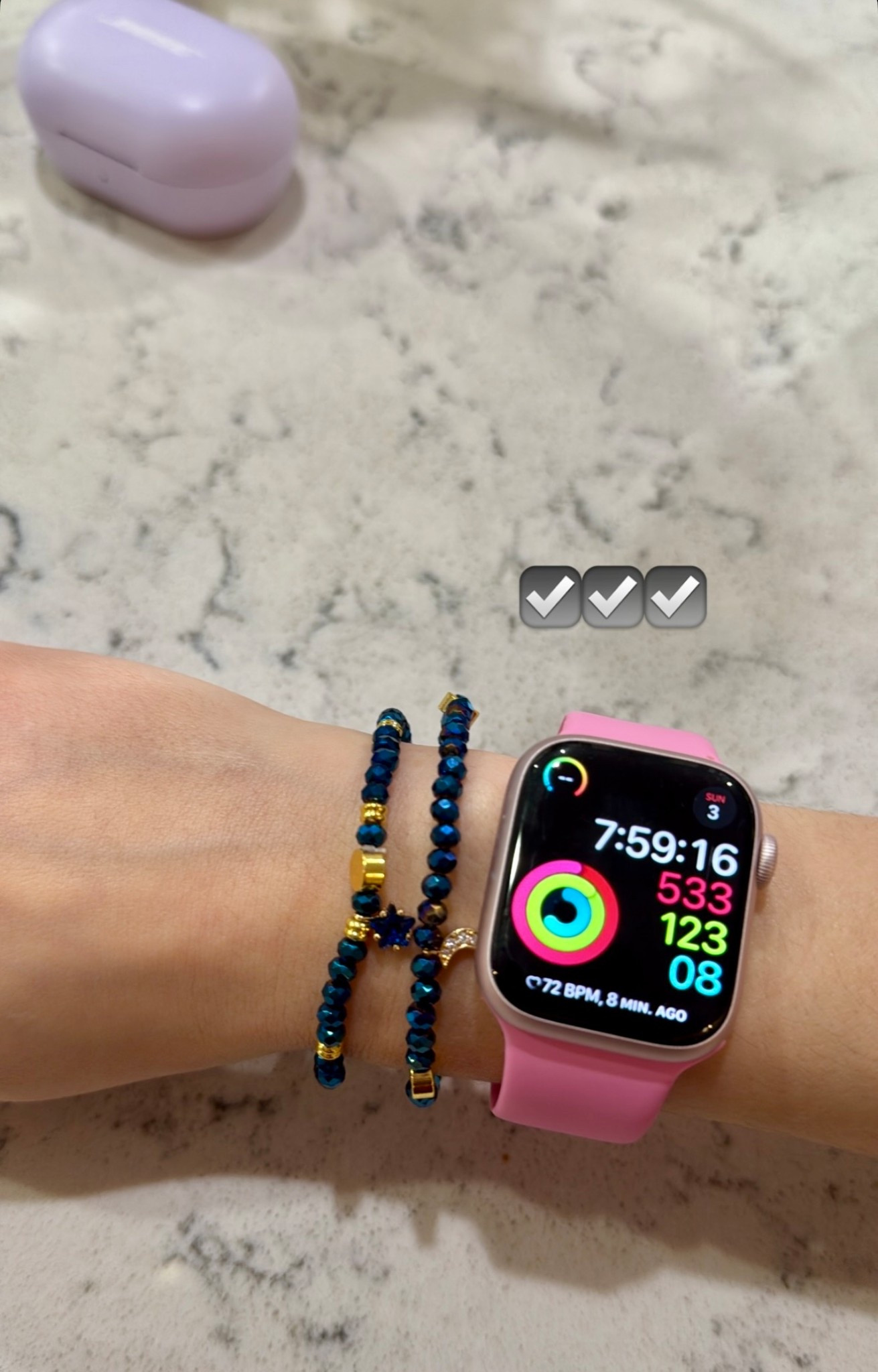 Dress your tech 💕⌚️
Obsessed with these little accessories that make everyday tech feel cute & styled. Apple Watch band + stackable bracelets + Bose earbuds. 💜

#LTKootd #LTKActive #LTKfitnessgoals