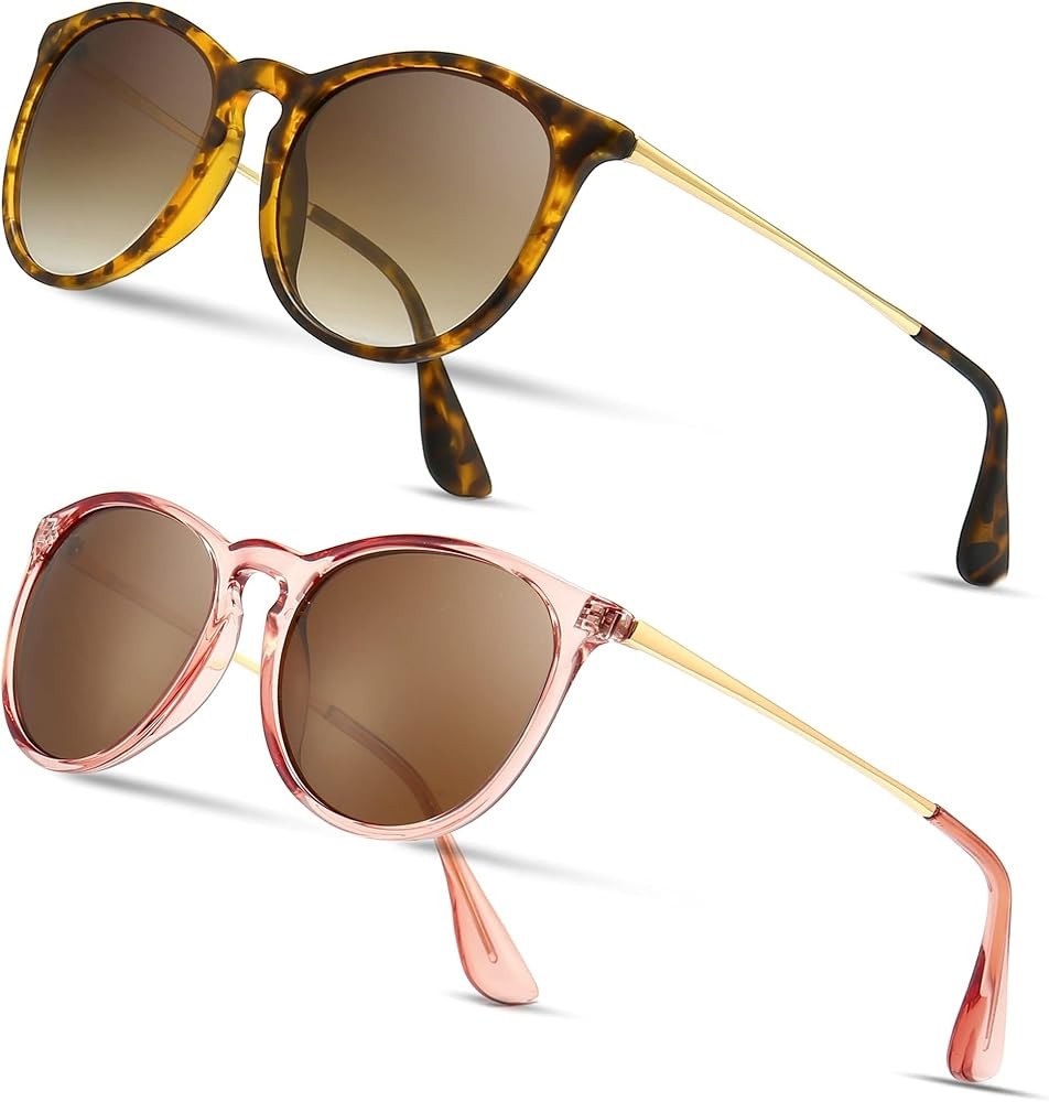 SUNGAIT Vintage Round Sunglasses for Women Men Classic Retro Designer Style | Amazon (US)