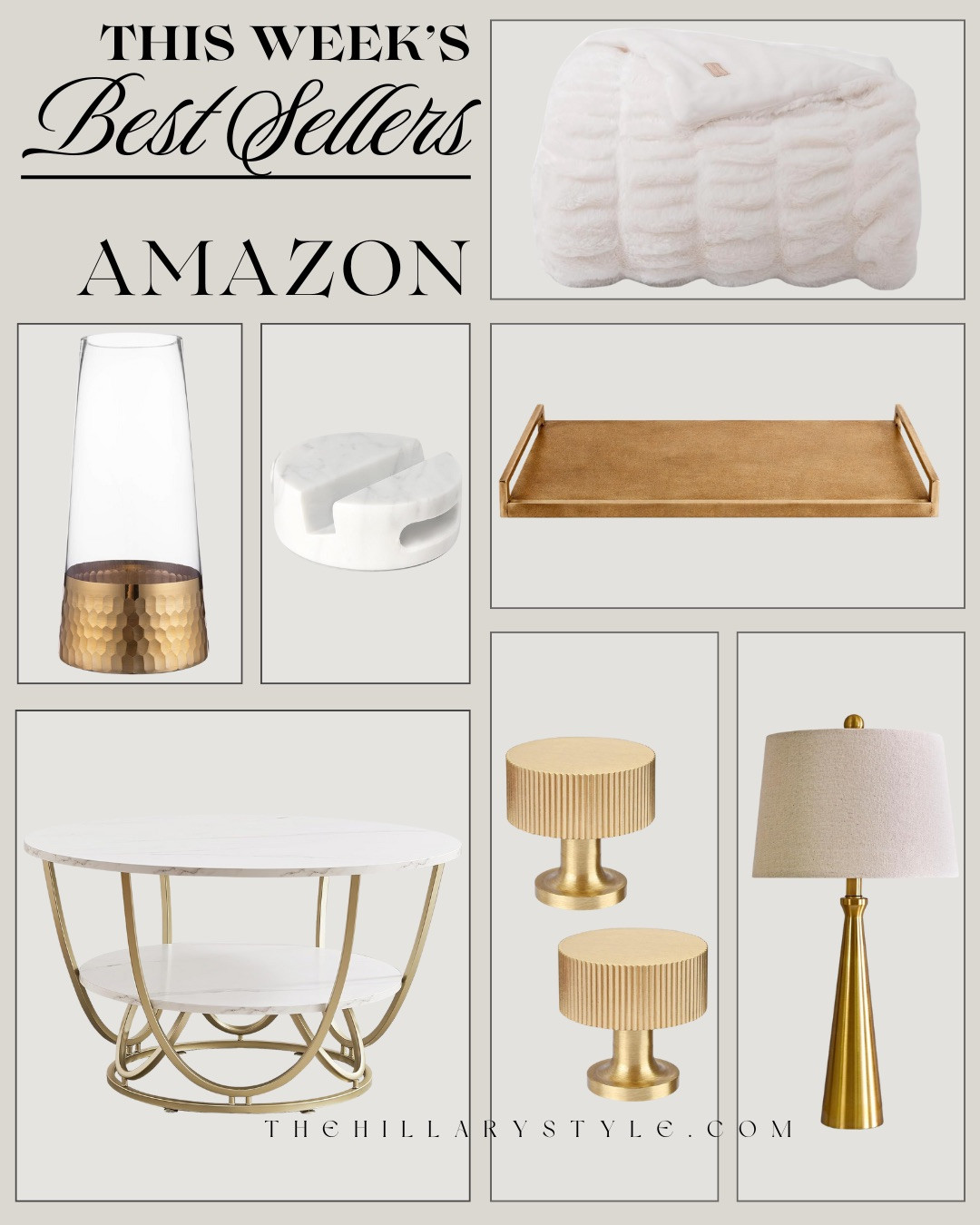 THIS WEEK’S AMAZON BESTSELLERS — ELEVATED HOME FAVORITES! These are the Amazon bestsellers you’re loving right now. Timeless neutrals, warm brass accents, and cozy textures that instantly elevate any space. These pieces are easy to style, work in multiple rooms, and give that high-end look without the high-end price.

#Amazon #TheHillaryStyle #AmazonBestsellers #NeutralHomeDecor #ModernOrganicDecor #LuxuryHomeStyle #AffordableLuxury #HomeInspo #InteriorStyling 

 #LTKU #LTKOver40 #LTKHome