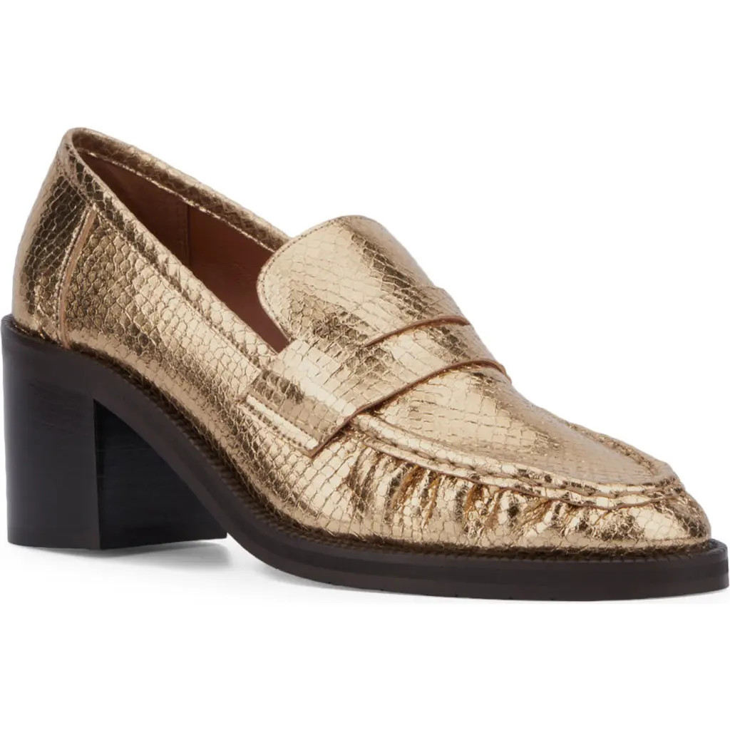 Aquatalia Josette Weatherproof Penny Loafer Pump in Gold at Nordstrom Rack, Size 9.5 | Nordstrom Rack