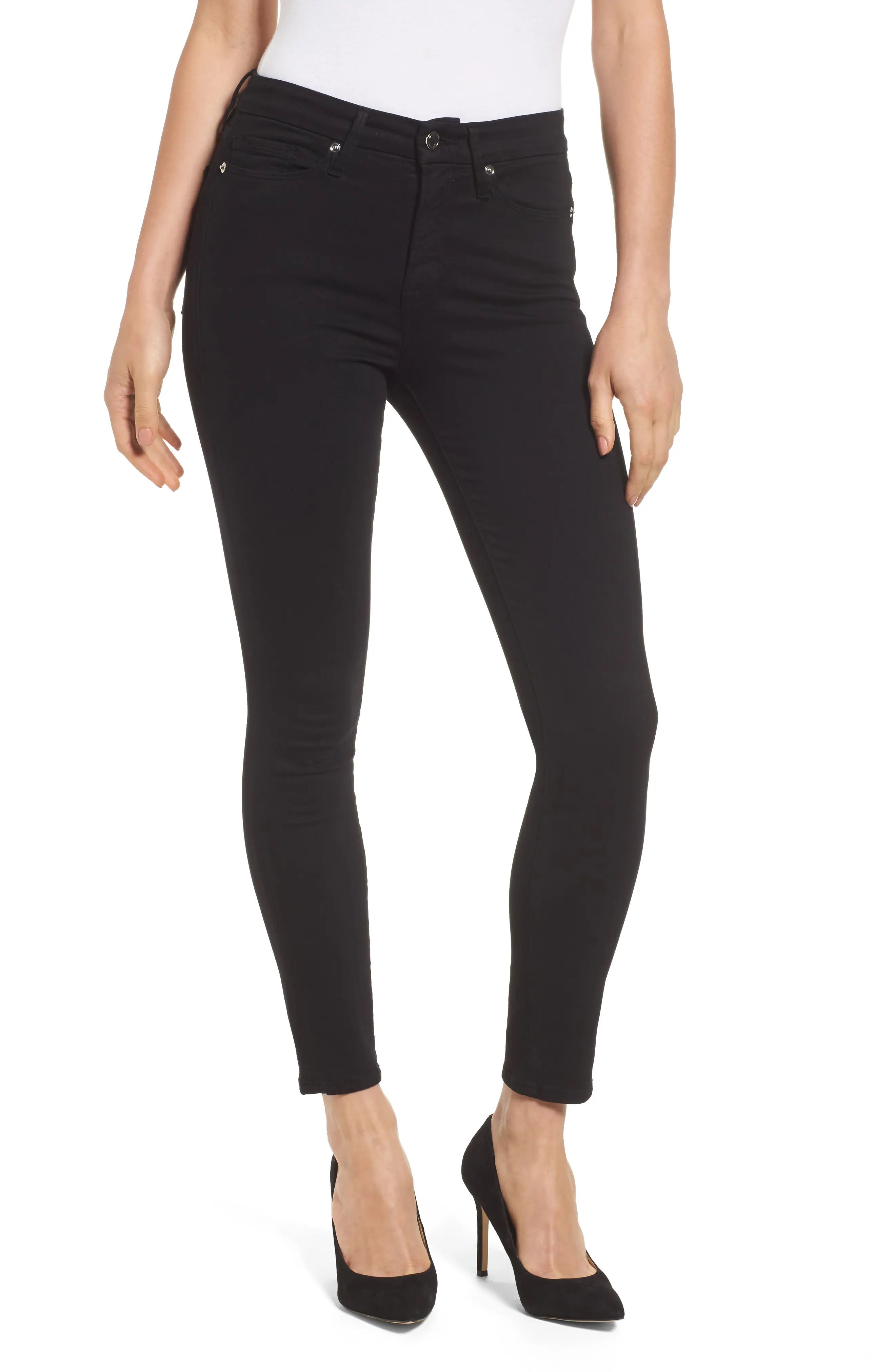 Plus Size Women's Good American Good Legs High Rise Crop Skinny Jeans, Size 18 - Black | Nordstrom