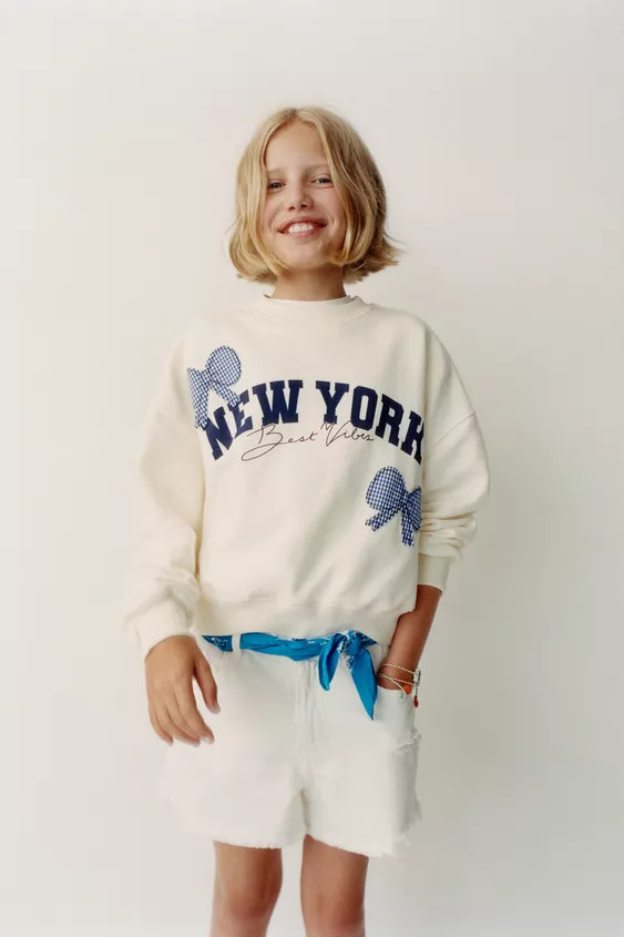 GINGHAM PATCH SWEATSHIRT | Zara US