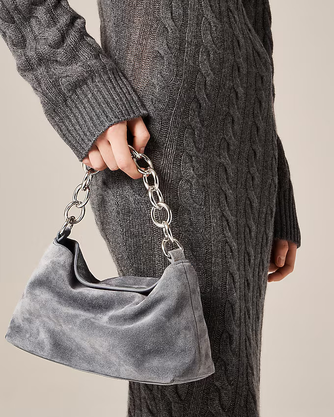 Berkeley small chainlink shoulder bag in suede | J. Crew US