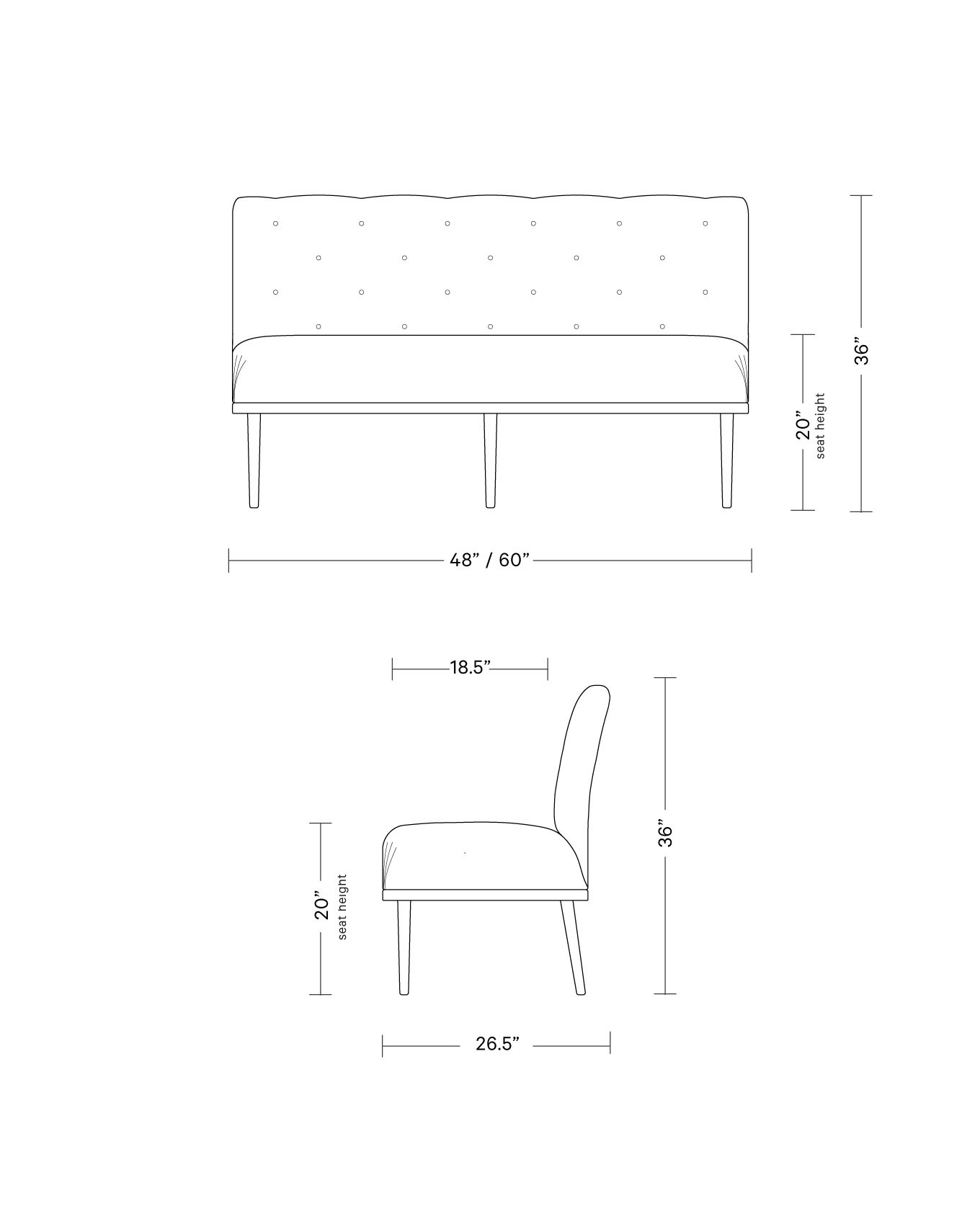Dorian Slipcovered Dining Bench | Interior Define