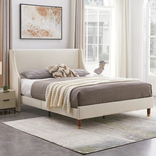 Melaya Upholstered Wingback Bed | Wayfair North America