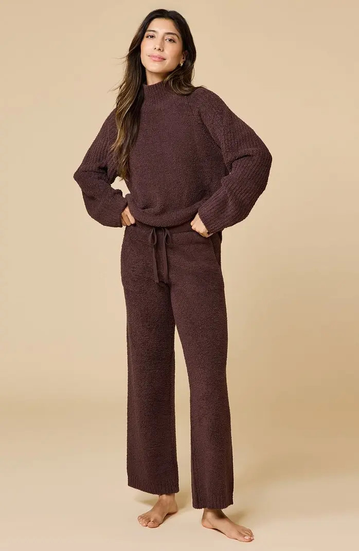 Softies Solid Marshmallow Rib Mock Neck with Long Pant | Nordstrom | Nordstrom