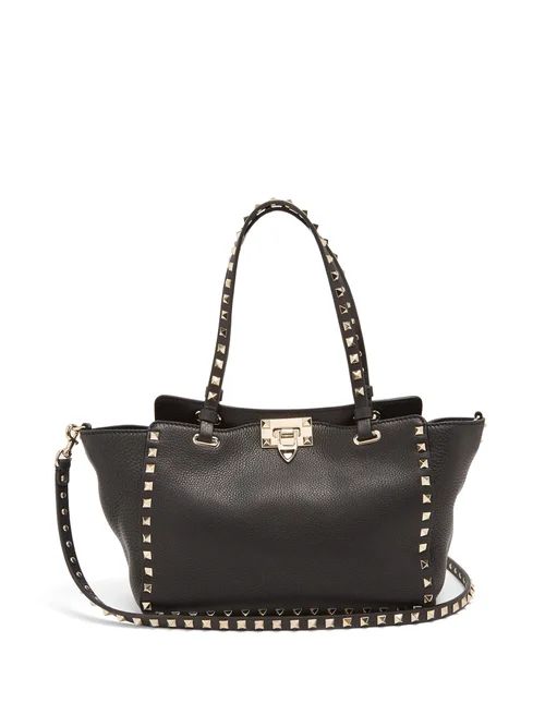 Valentino - Rockstud Small Leather Tote - Womens - Black | Matches (US)