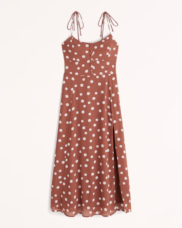 Tie-Strap Corset Midi Dress | Abercrombie & Fitch (US)