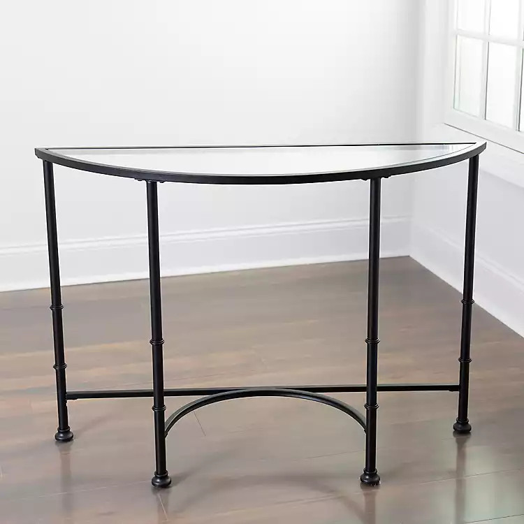 Lexi Glass and Metal Half Moon Console Table | Kirkland's Home