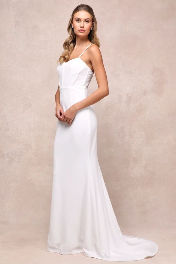 Remarkable Love White Bustier Dress White Sleeveless Dress Maxi White Dress Maxi Dresses 2024 | Lulus (US)