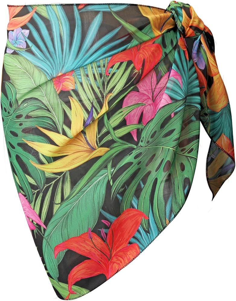 Ayliss Women Swimsuit Cover Up Short Chiffon Summer Beach Sarong Bikini Wrap Skirt Bathing Suit S... | Amazon (US)