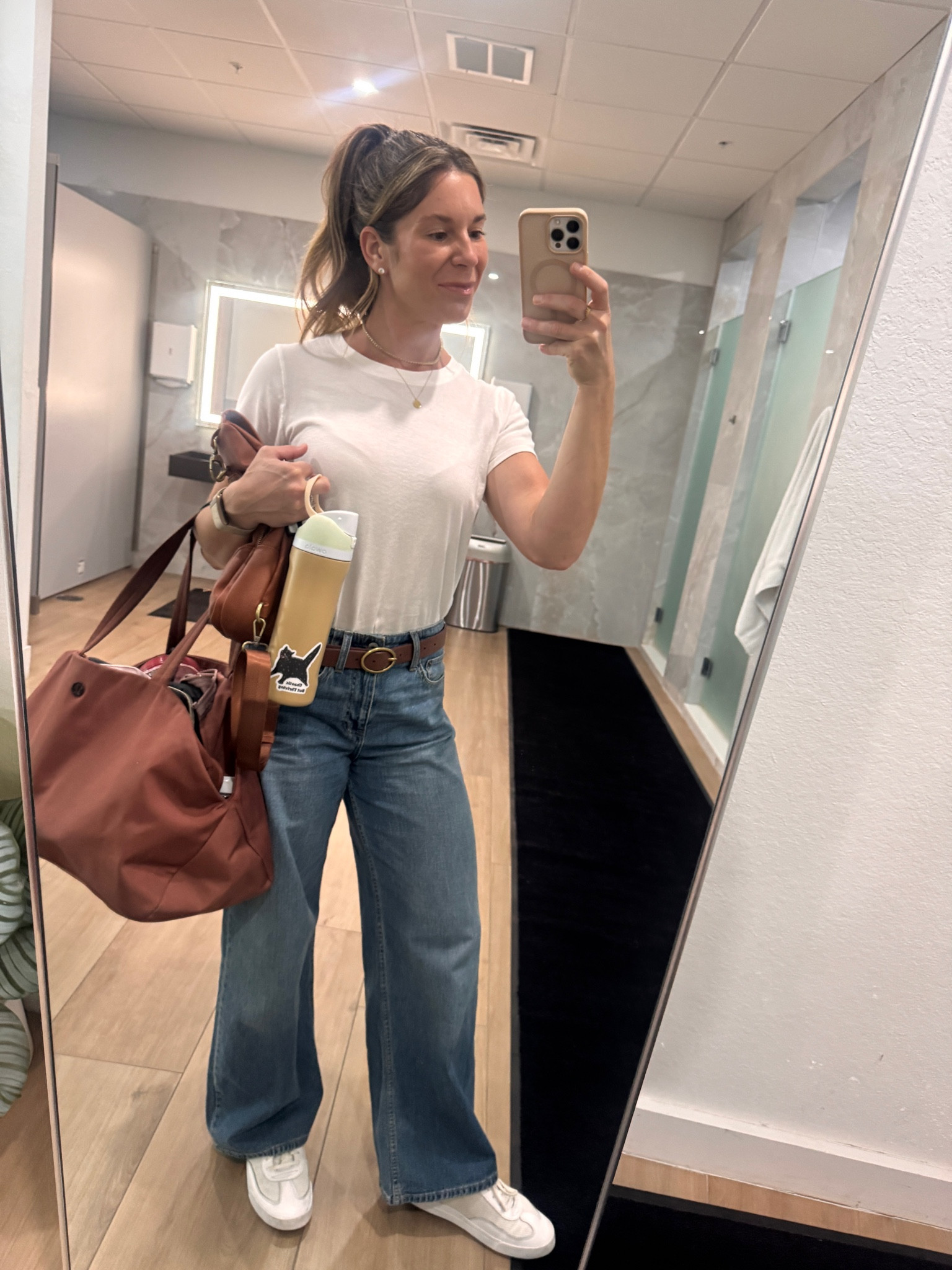 Day 2 of wearing my summer jeans from @abercrombie 🙌🏻 let’s see how many wears they get this week! 

The other thing are my olukai sneakers I LOVE these - and another pair of sandals I own. Such a comfortable shoe and for me the slip on is the ultimate chaotic but thriving girl solution 👟 I’m wearing a size 9.5 - the main issue with Ola Kai is that they’re sizing is so inconsistent so if you have a store to try them on, I would highly recommend! I sized up half a size