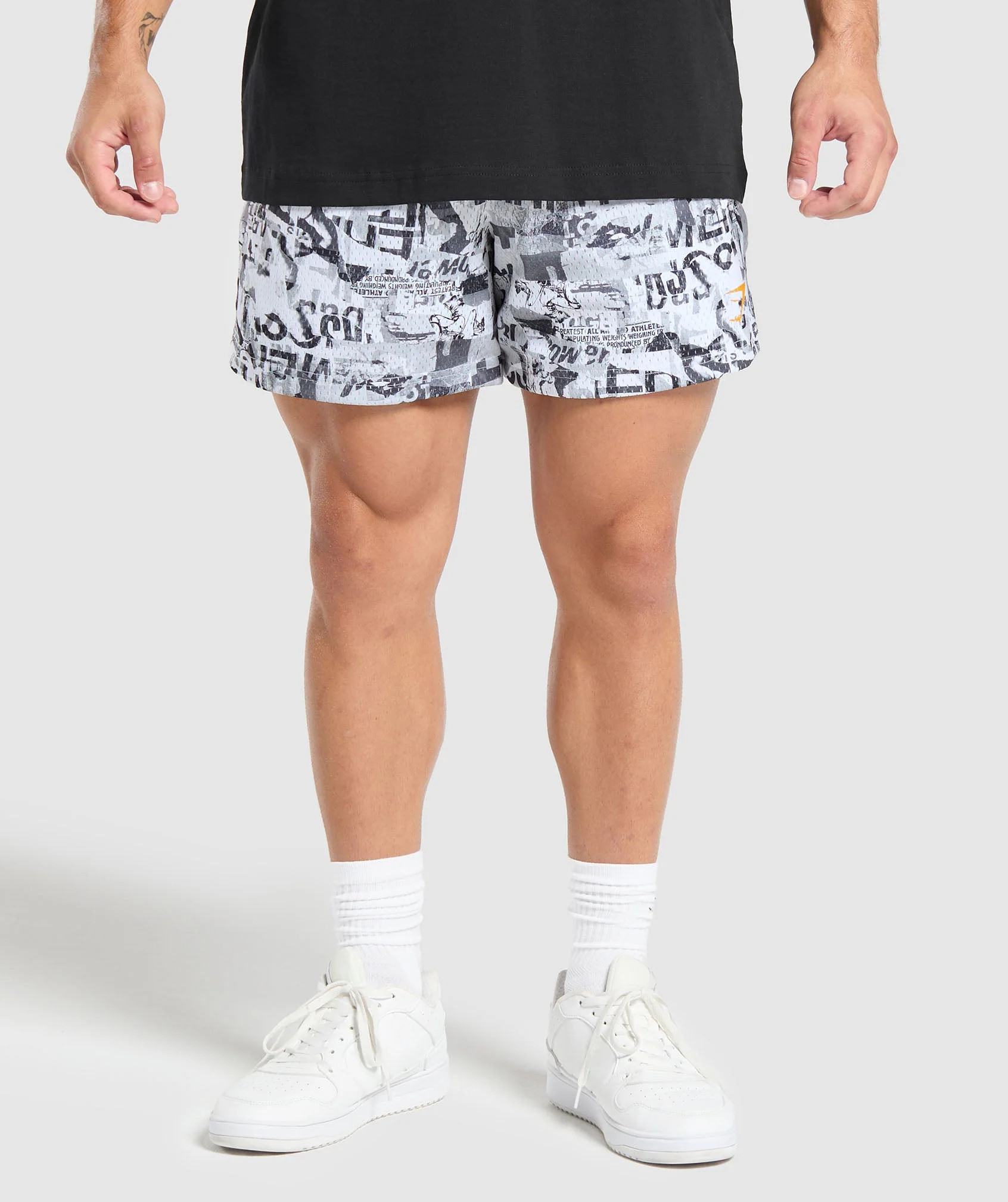 Gymshark Printed Mesh 5" Shorts - White | Gymshark UK