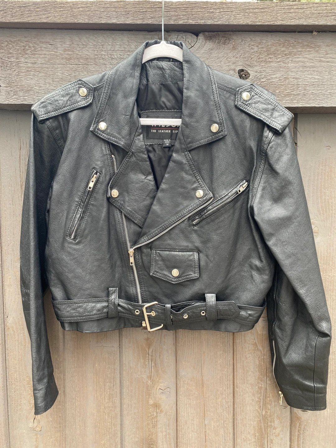 Vintage 1980s Black Leather Motorcycle Jacket Womens - Etsy | Etsy (US)