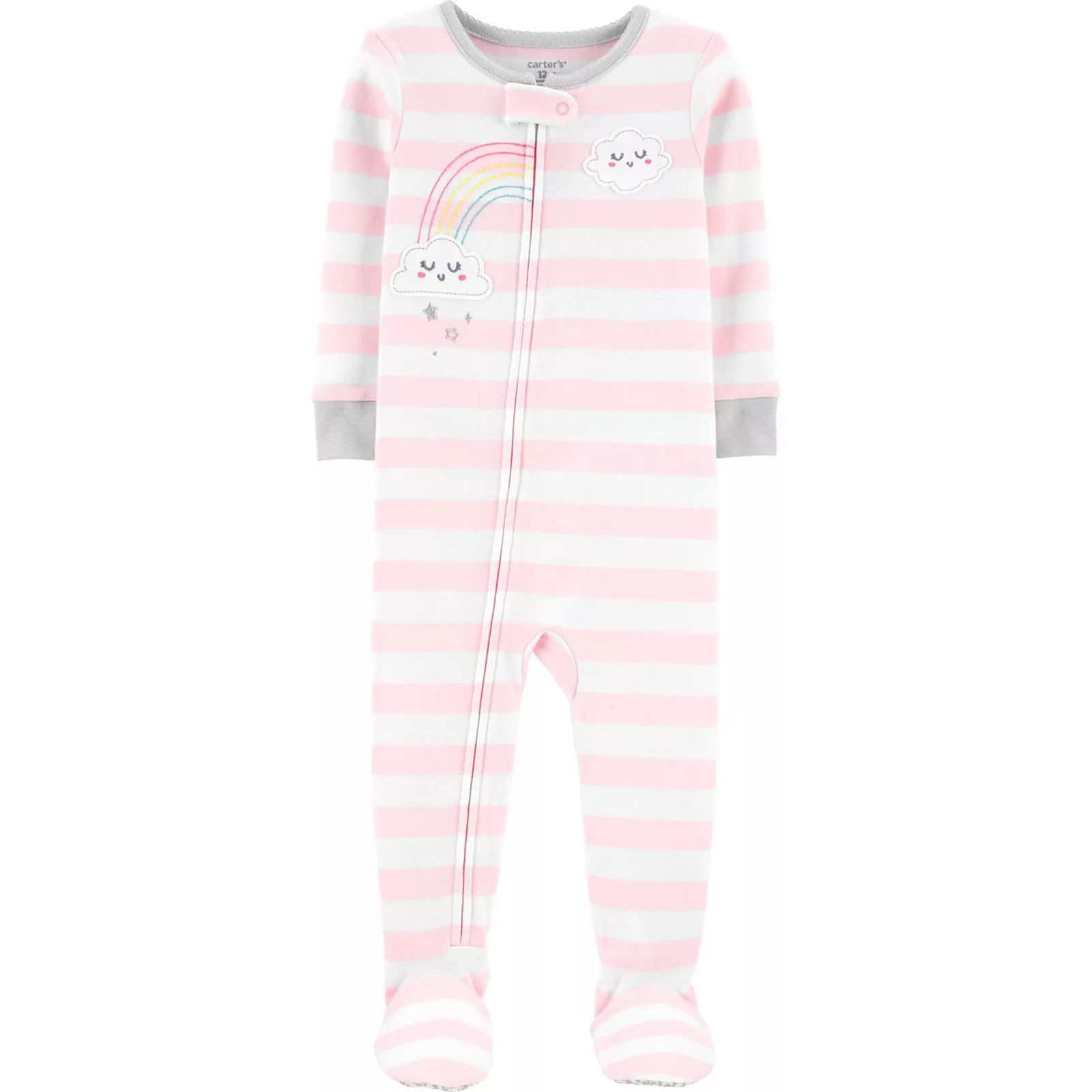 Toddler Girl Carter's Rainbow Clouds Striped Footie Pajamas, Toddler Girl's, Size: 5T, Pink White | Kohl's
