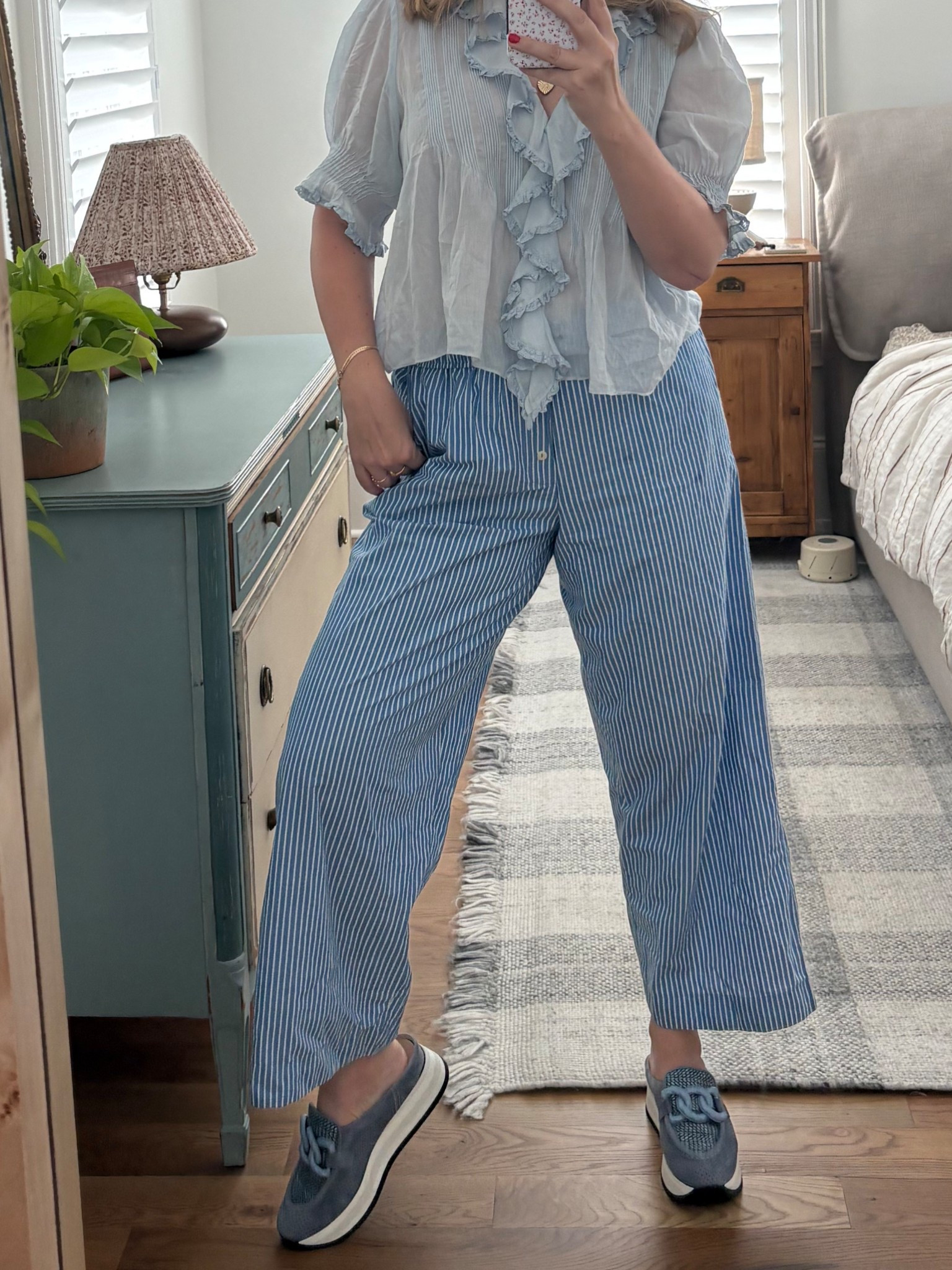 Wear PJS for a cute relaxed look! Love these from Anthro!!! So many different prints available!

#LTKFindsUnder50 #LTKStyleTip #LTKOver40