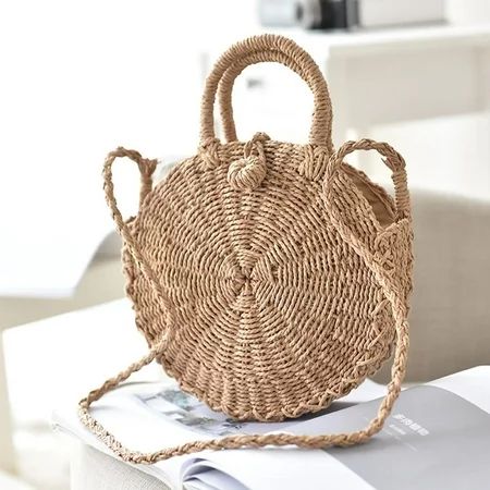 Straw Woven Bag Beach Bag Dual-Use Single Shoulder Messenger Woven Bag Household Travel Storage Bag | Walmart (US)