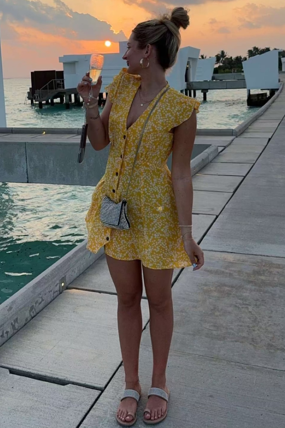 Yellow dress, sundress, vacation, outfit, spring break, outfit, ideas, Maldives outfit