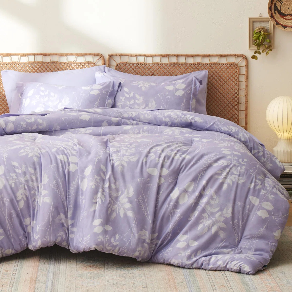 Bedsure Bed in a Bag - Reversible Flroal & Plant Pattern Printed with Comforters, Sheets, Pillowc... | Wayfair North America