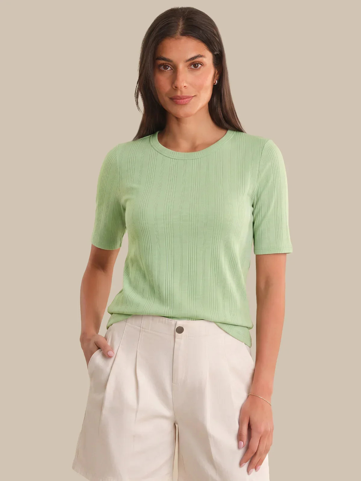 89th & Madison Elbow Sleeve Crewneck Tee | 89th + Madison