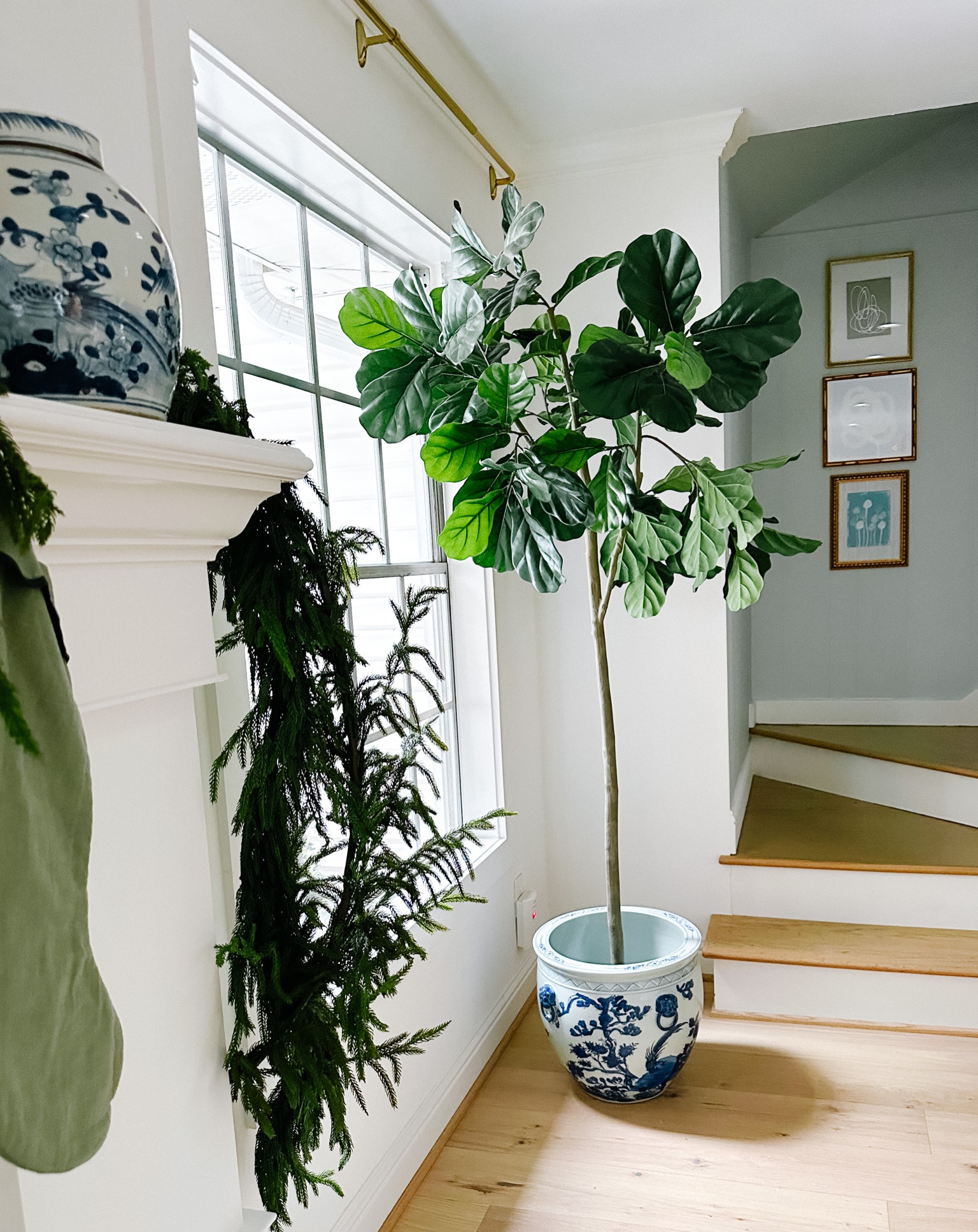 Frontgate large chinoiserie fishbowl planter and faux fiddle leaf tree

#LTKhome