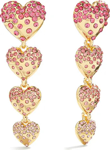 Isabelle Pavé Heart Linear Drop Earrings | Nordstrom