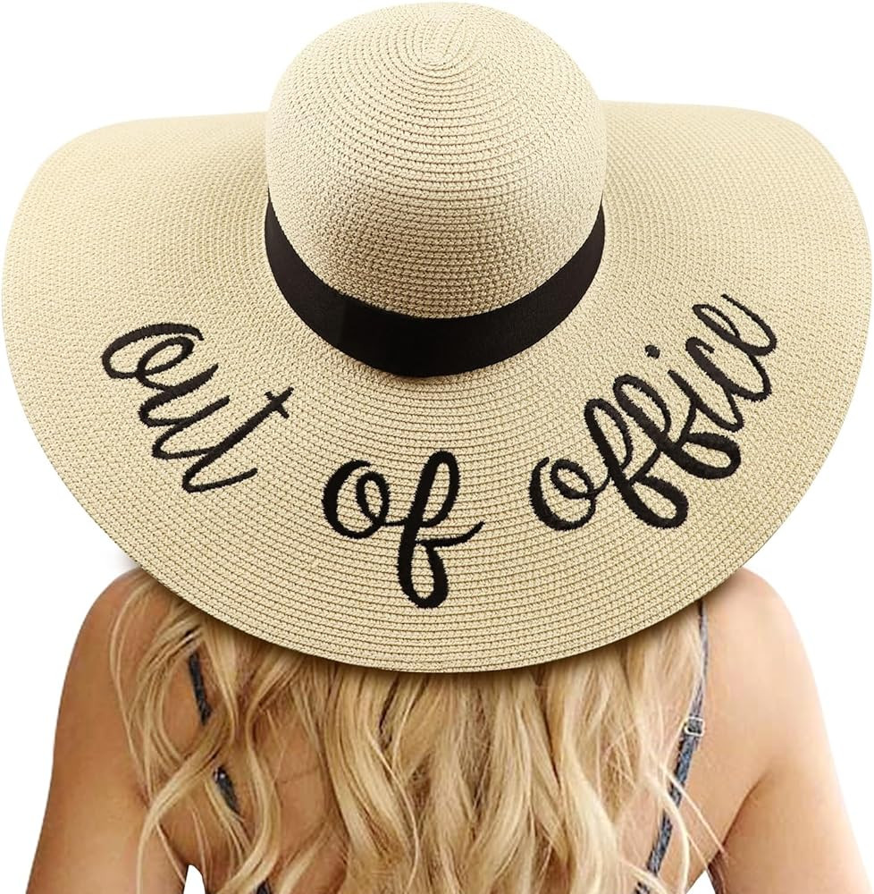DRESHOW Beach Hats for Women Big Straw Wide Brim Summer Hat Floppy Foldable Roll up Cap Sun Hat U... | Amazon (US)