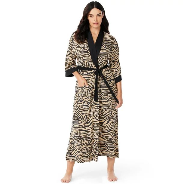 Sofia Intimates by Sofia Vergara Women's Plus Long Wrap Robe - Walmart.com | Walmart (US)