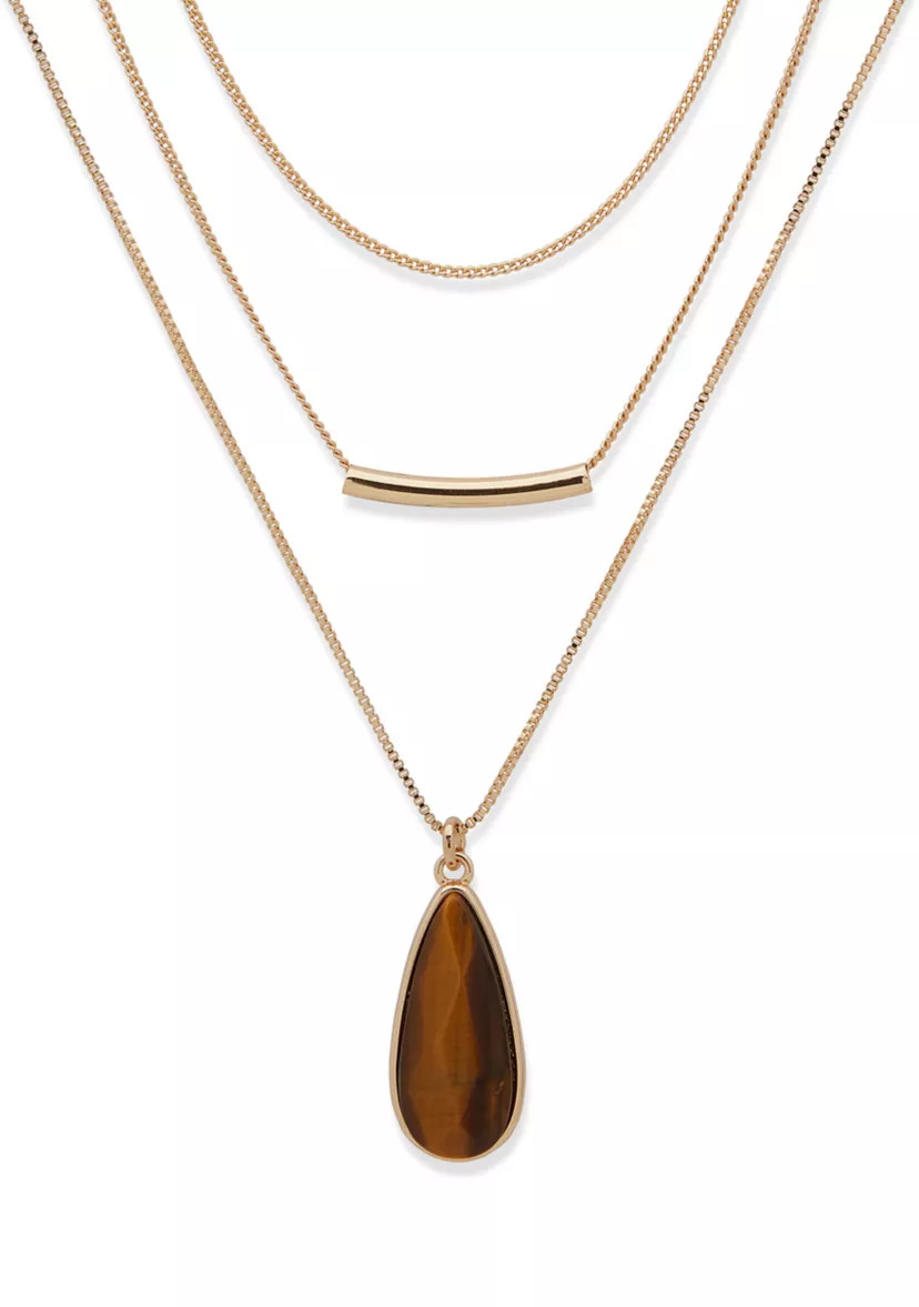 Stone Pendant Multirow Necklace | Belk
