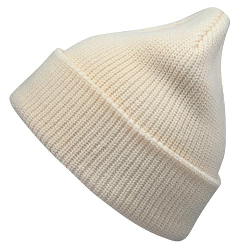 Winter Beanies Fashion Knit Caps Soft Stretch Slouchy Hats for Men Women Beige | Amazon (US)