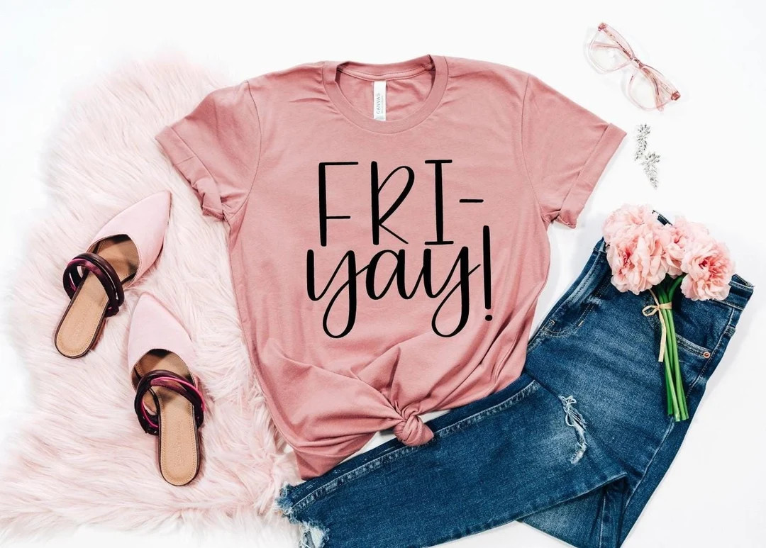 Fri-yay Shirt Teacher Shirt Mom Shirt Fun Tee Fun Friday-friyay Shirt Friday Shirt Gifts for Wome... | Etsy (US)