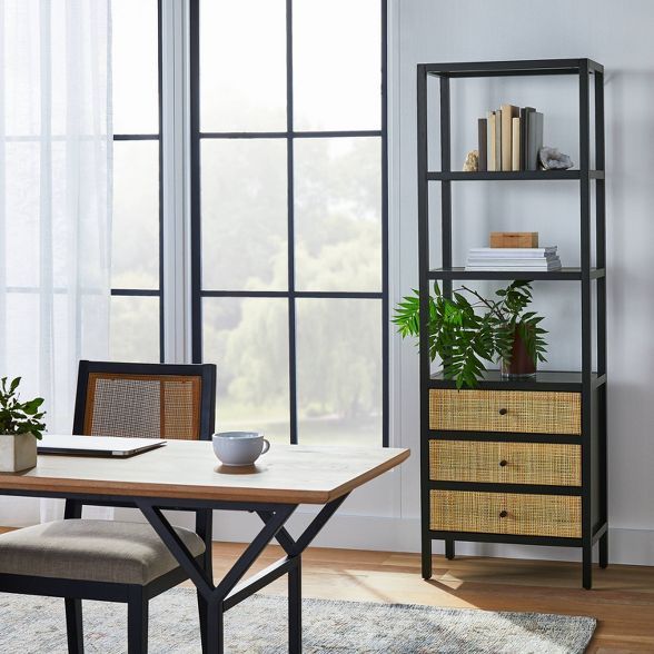 Springville Bookshelf with Drawers Black - Threshold™ designed with Studio McGee | Target