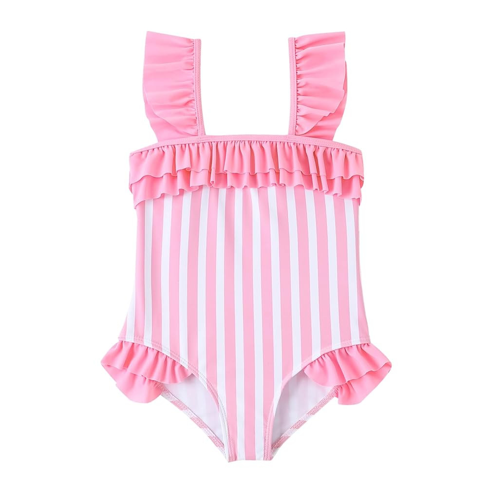Toddler Girl Swimsuit Stripe One-Piece Swimwear Baby Girl Bathing Suit Summer Beach Bikini 6 Mont... | Amazon (US)