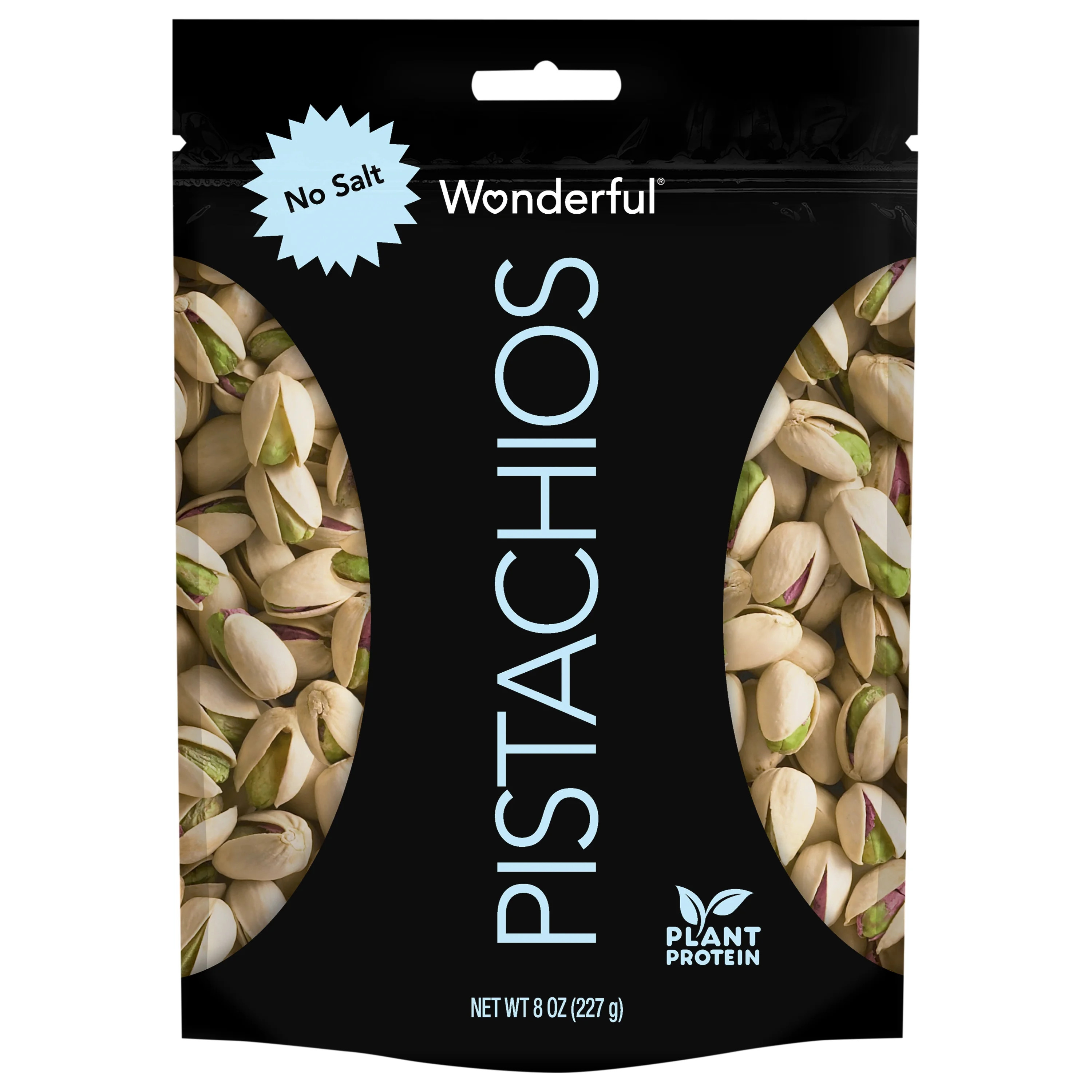 Wonderful Pistachios, In-Shell Roasted with No Salt Nuts, 8 Ounce Bag | Walmart (US)