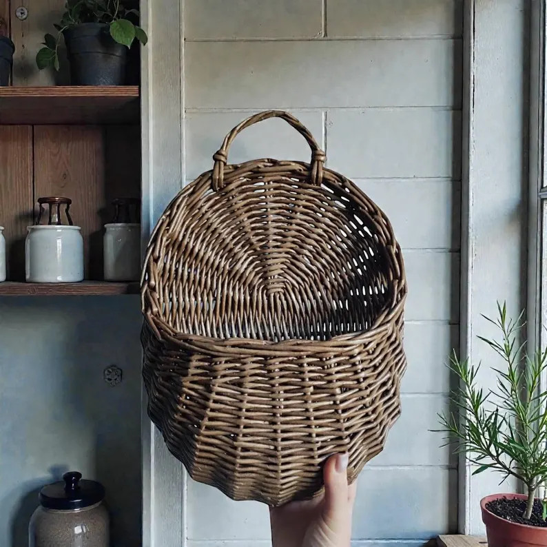 Woven Hanging Pocket Basket 14*9.2 ; 17.5*14.4 in Farmhouse Wall Decor, Kitchen Storage - Etsy | Etsy (Global)