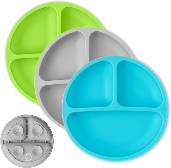 Hippypotamus Toddler Plates with Suction - Baby Plates - 100% Food-Grade Silicone Divided Plates ... | Amazon (US)