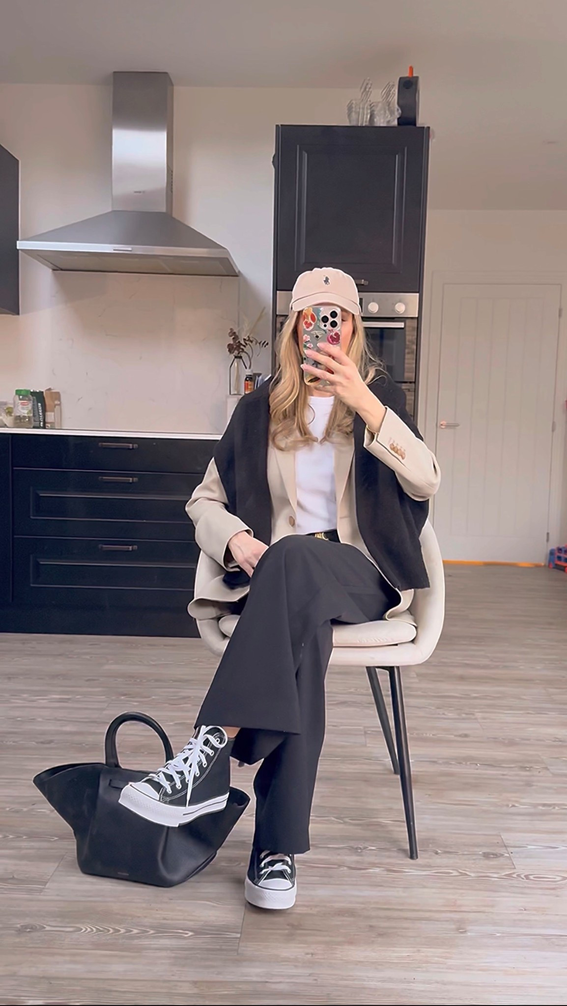 An everyday outfit idea styling wardrobe capsule pieces. Perfect for spring . A neutral blazer is a staple. I love my platform converse too! These Abercrombie trousers are a dream! I wear them all the time 

#LTKuk #LTKstyletip #LTKspring