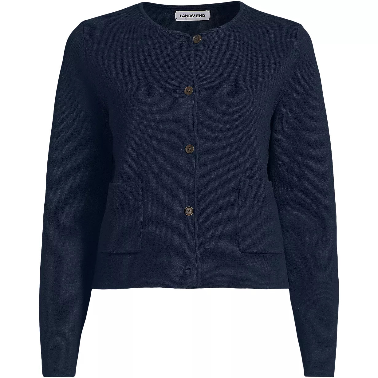 Women's Petite Fine Gauge Cotton Milano Blazer Sweater | Lands' End (US)