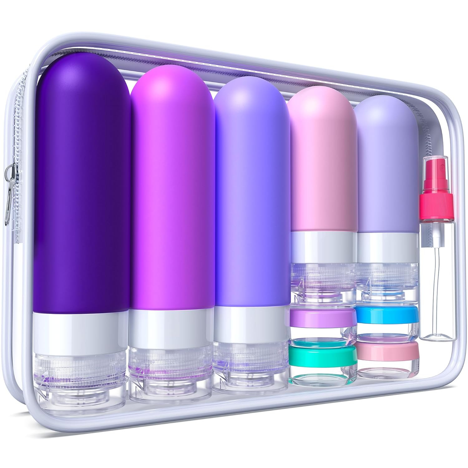 19 Pack travel Bottles for Toiletries, Silicone TSA Approved Travel Size Containers for toiletrie... | Amazon (US)