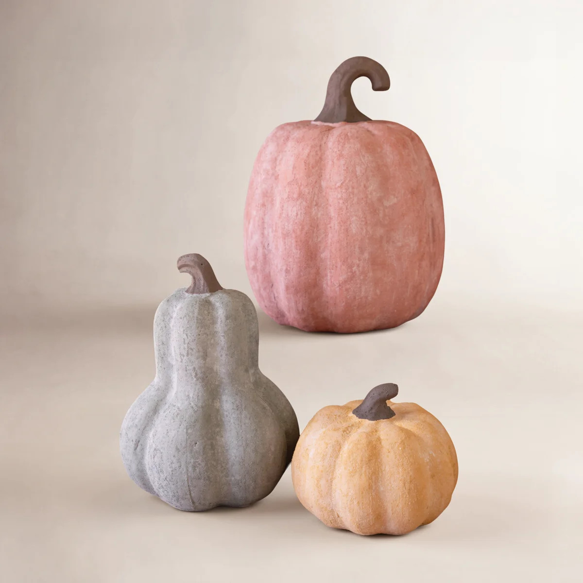SET OF THREE TERRACOTTA PUMPKINS (Set of 3) | Wayfair North America