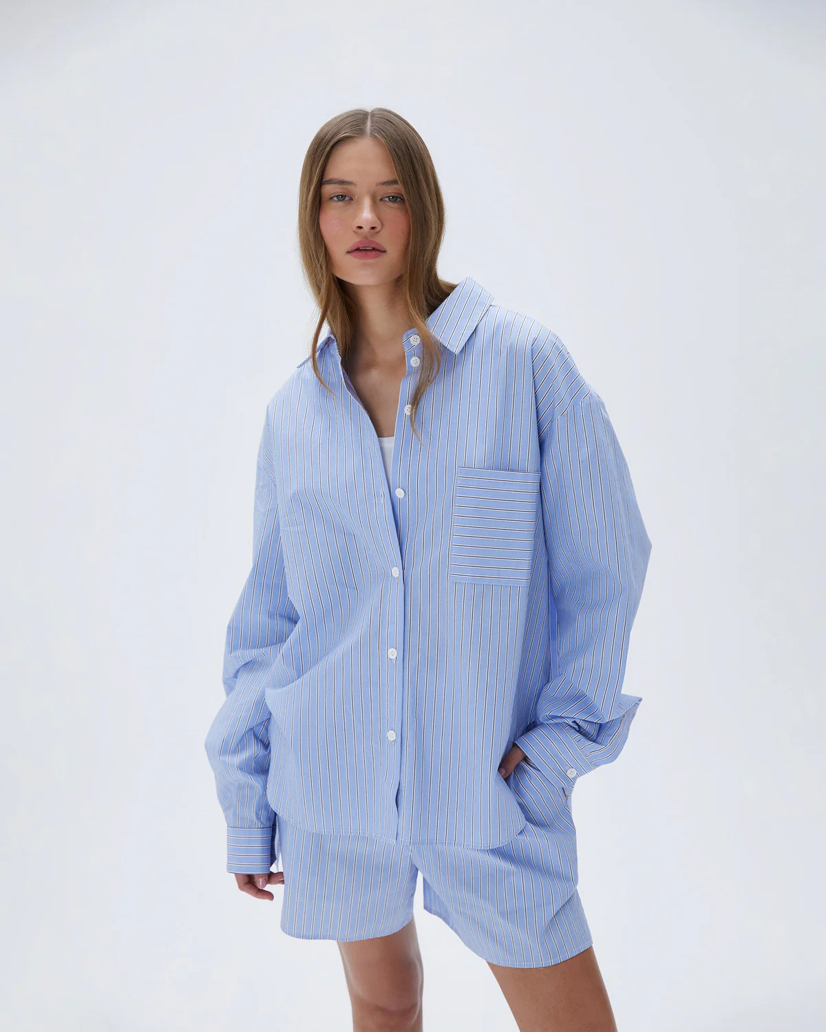 Oversized Cotton Shirt - Stripe | Adanola UK