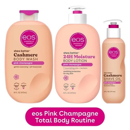 eos Pink Champagne Body Wash, Body Lotion, & Shave Oil Bundle | Walmart (US)