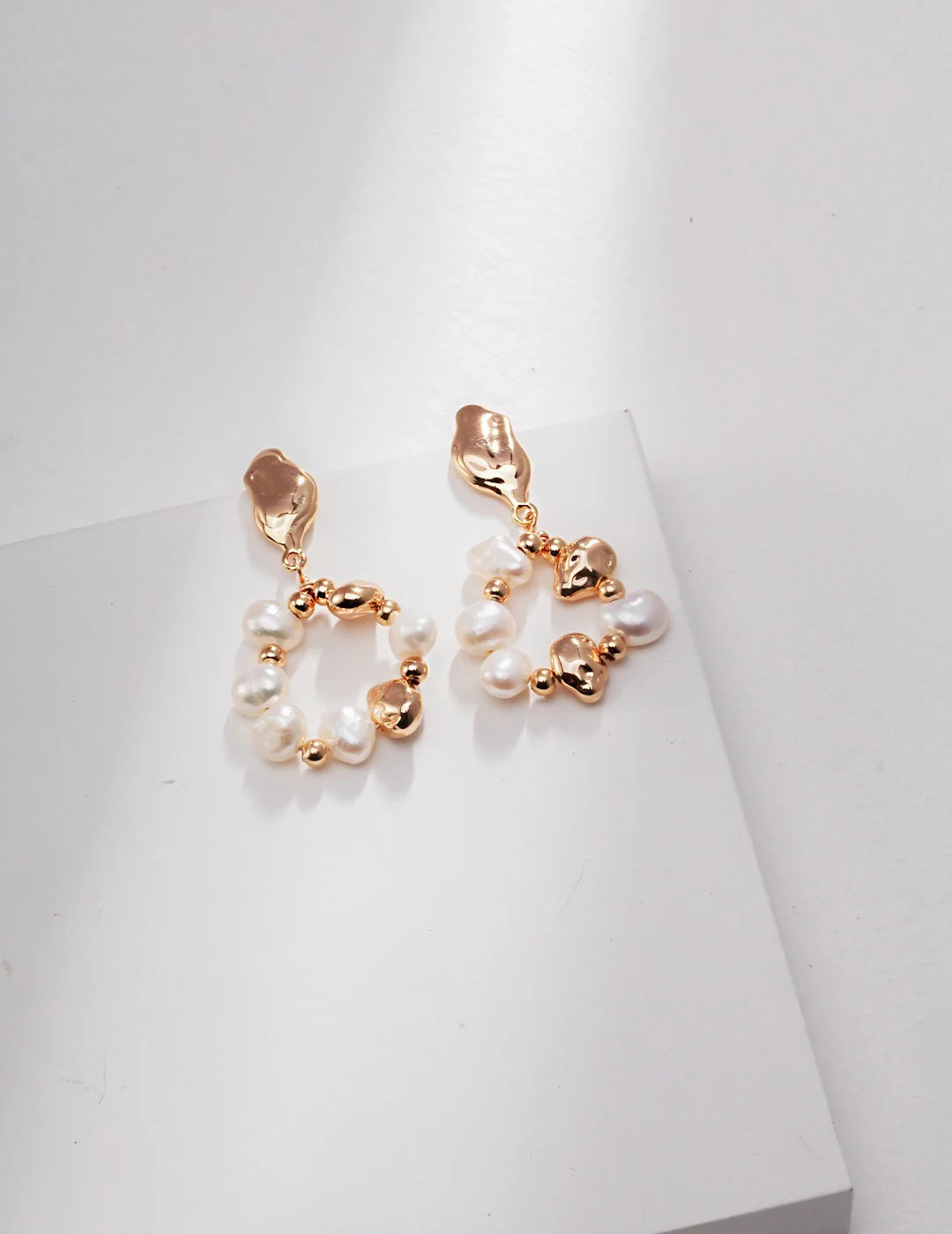 Pearl and Gold Bead Earrings - 18K Gold Jewelry by Apelila | Apelila Jewelry