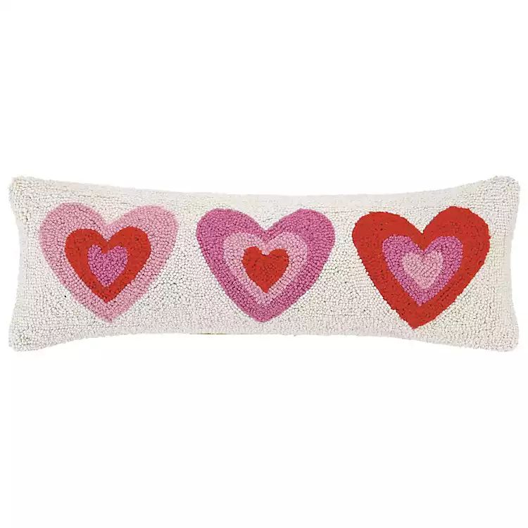 Handhooked Heart Trio Lumbar Pillow | Kirkland's Home